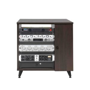 Gator Frameworks GFW-ELITESIDECAR-BRN Mobile rack sidecar cabinet in legno con finitura noce scuro