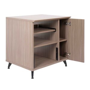Gator Frameworks GFW-ELITESIDECAR-GRY Mobile rack sidecar cabinet in legno con finitura grigia