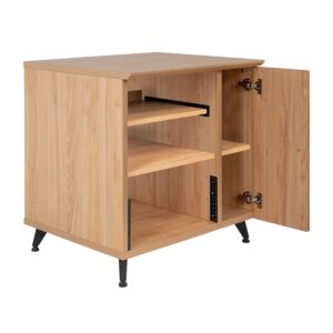 Gator Frameworks GFW-ELITESIDECAR-MPL Mobile rack sidecar cabinet in legno con finitura acero naturale opaca
