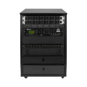 Gator Frameworks GFW-ELITESTUDIORK12-BLK Rack da studio inclinato 12 unità con finitura nera standard