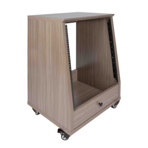 Gator Frameworks GFW-ELITESTUDIORK12-GRY Rack da studio inclinato 12 unità con finitura grigia in legno Driftwood