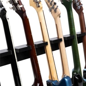Gator Frameworks GFW-GTR-WD6RK-BLK Supporto in legno per 6 chitarre con finitura nera
