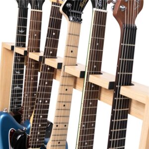 Gator Frameworks GFW-GTR-WD6RK-MPL Supporto in legno per 6 chitarre con finitura in acero naturale