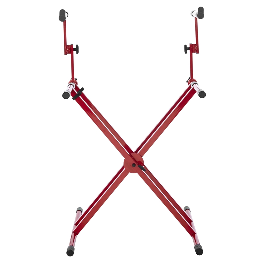 Gator Frameworks GFW-KEY-5100XRED Supporto per tastiera a doppio livello con struttura a 'X' in colore rosso