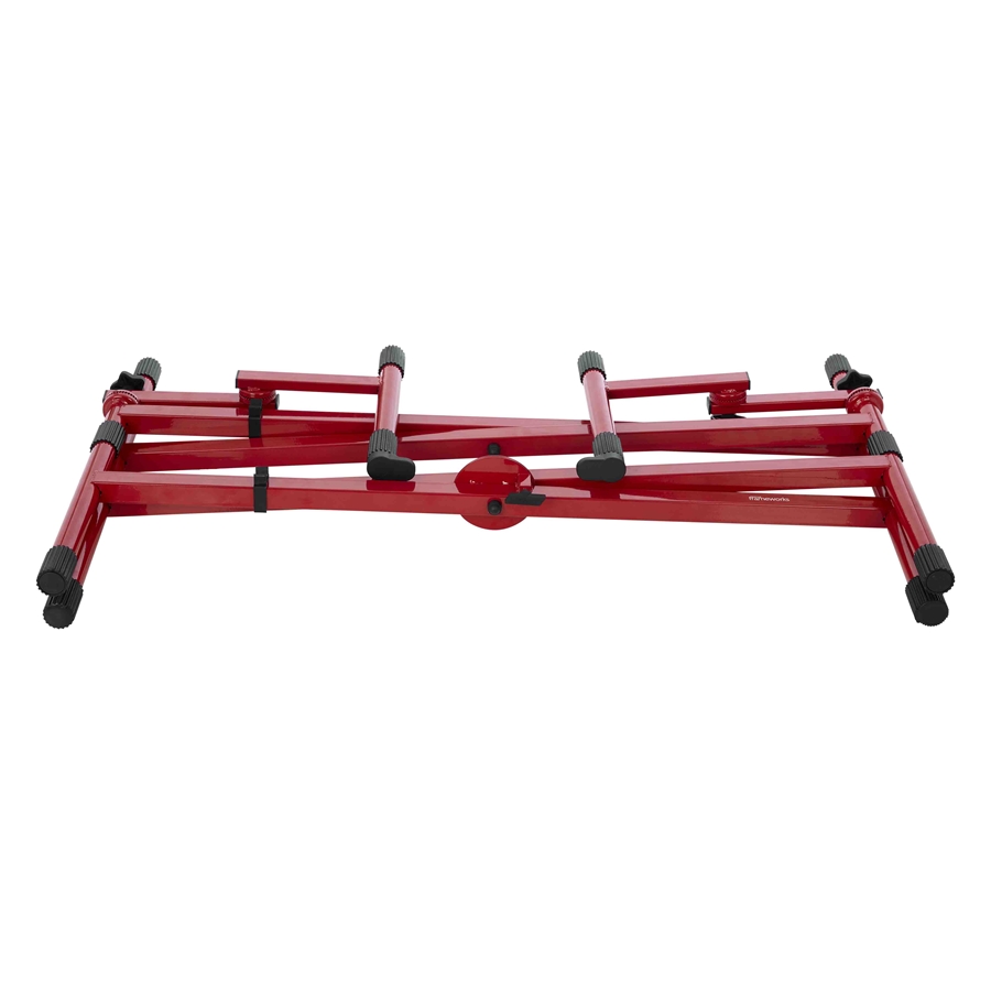 Gator Frameworks GFW-KEY-5100XRED Supporto per tastiera a doppio livello con struttura a 'X' in colore rosso