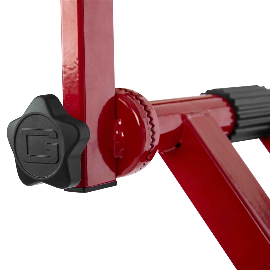 Gator Frameworks GFW-KEY-5100XRED Supporto per tastiera a doppio livello con struttura a 'X' in colore rosso
