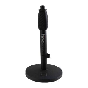Gator Frameworks GFW-MIC-0601 Supporto da tavolo per microfono con base tonda da 15 cm e altezza regolabile 25-38 cm