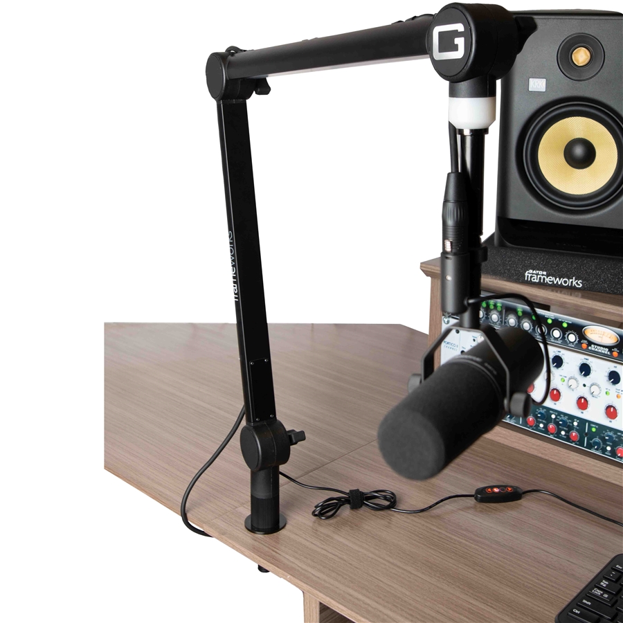 Gator Frameworks GFWMICBCBM4000 Asta microfonica a braccio per scrivania con luce LED