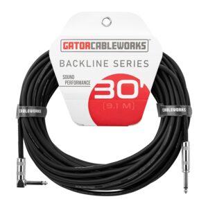 Gator Cableworks GCWB-INS-30RA Cavo strumento jack dritto/angolato 9 m Serie Backline