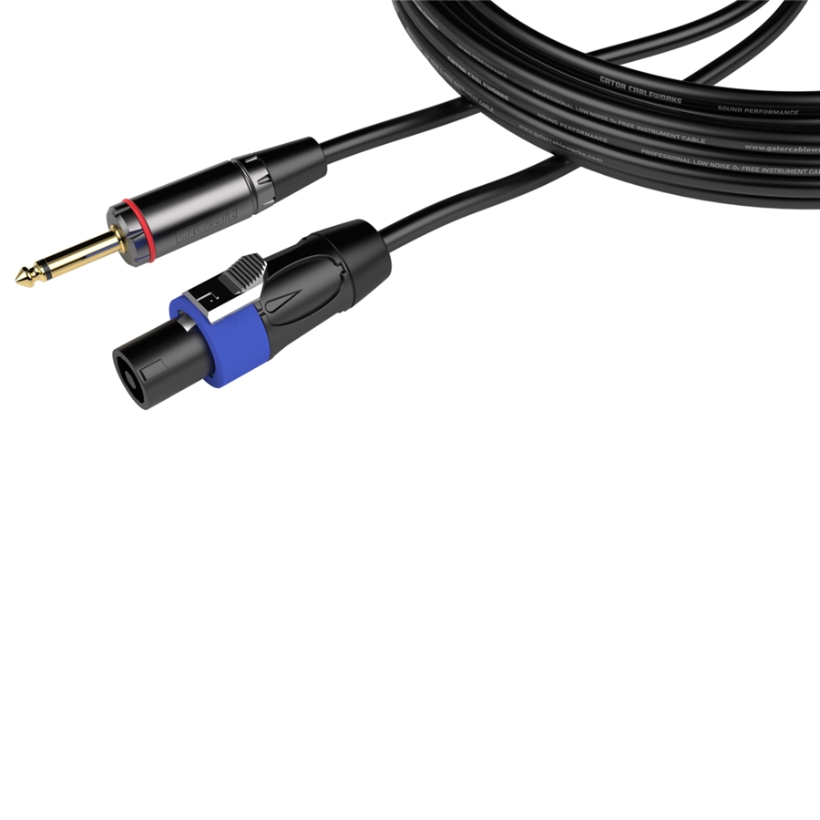 Gator Cableworks GCWH-SPK-03-1TL Cavo speaker jack TS dritto/speakon 1 m Serie Headliner