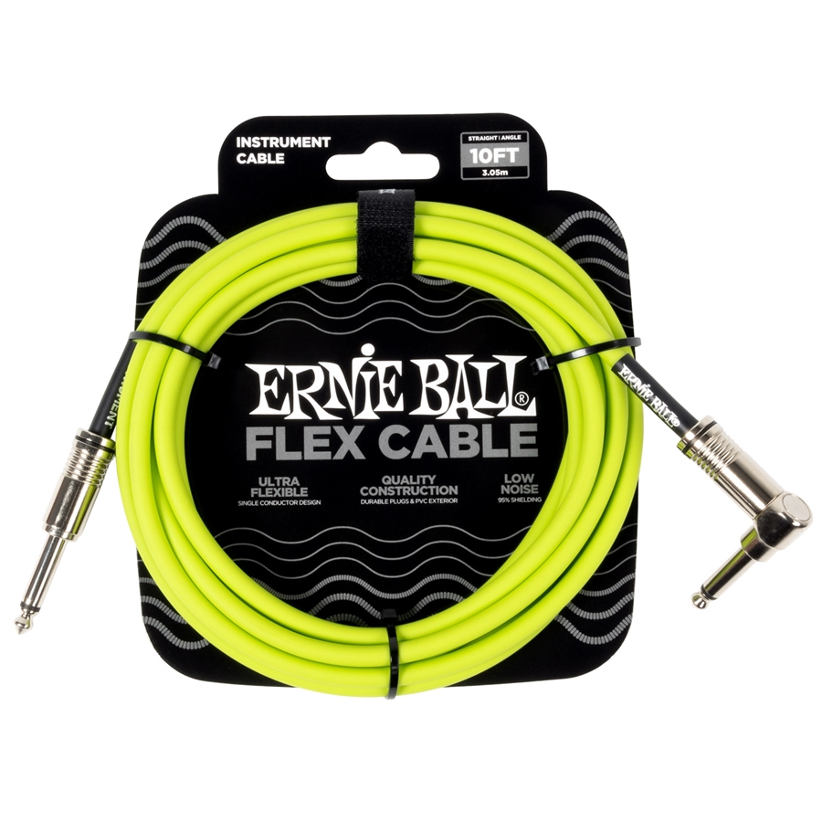 Ernie Ball 6465 Flex Cable Straight Angle Green 3m