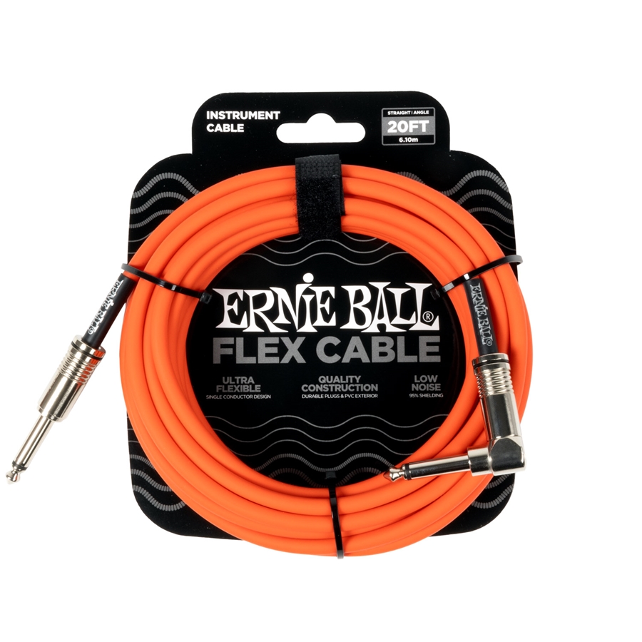 Ernie Ball 6467 Flex Cable Straight Angle Orange 6m