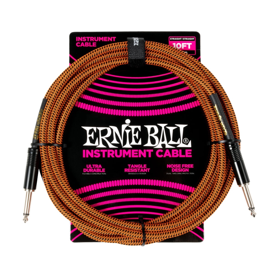 Ernie Ball 6468 Braided Pumpkin Pie Straight-Straight 3m