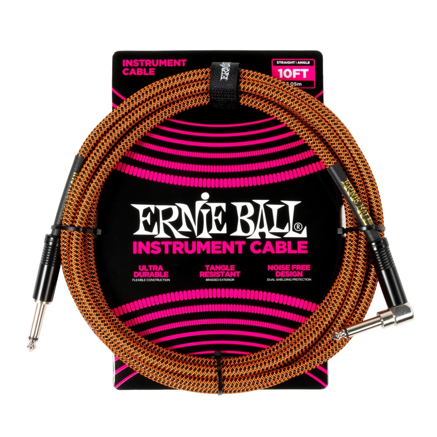 Ernie Ball 6470 Braided Pumpkin Pie Straight-Angle 3m