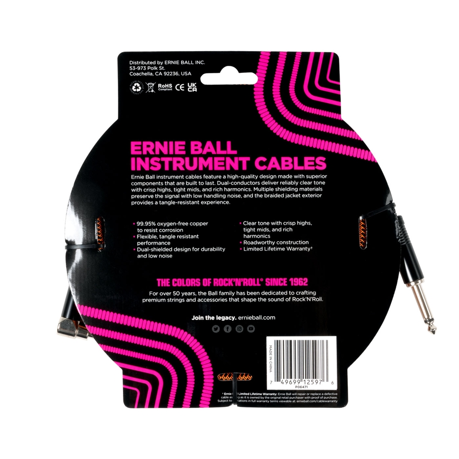 Ernie Ball 6471 Braided Pumpkin Pie Straight-Angle 5