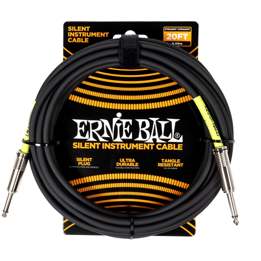 Ernie Ball 6473 Silent Cable Straight-Straight Black 6 m