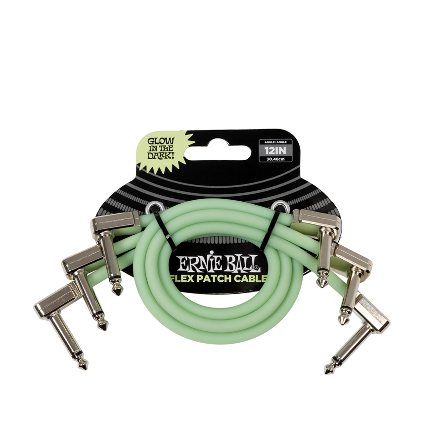 Ernie Ball 6476 Flex Patch Cable Glow in Dark 30.48 cm 3pk