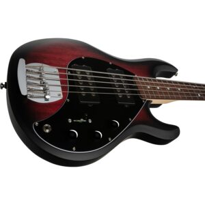 Sterling by MusicMan Stingray Ray5 HH Ruby Red Burst Satin