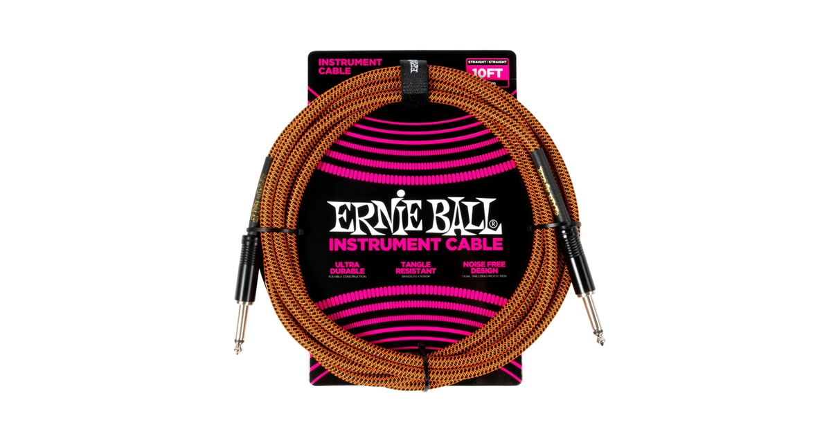 Ernie Ball 6468 Braided Pumpkin Pie Straight-Straight 3m