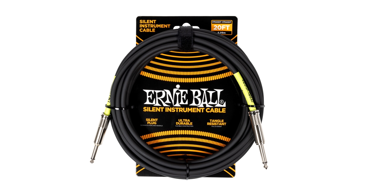 Ernie Ball 6473 Silent Cable Straight-Straight Black 6 m