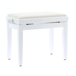 Quik Lok PB/010 WH S Panca in Legno Bianco Satinato per Pianoforte