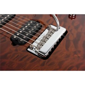 Music Man JP15 7 String Tiger Eye Quilt Top