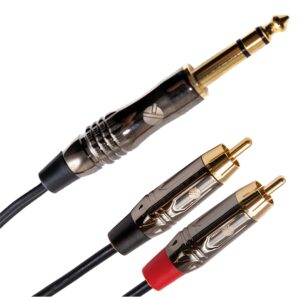 Quik Lok ITST/JS2RCA-1 Cavo Jack 6.3 TRS Stereo / 2x Spina Phono RCA 1 mt