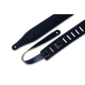 Levy's DM17-BLK Tracolla in pelle pieno fiore Black 2 1/2'