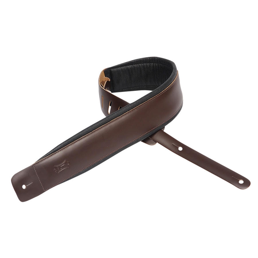 Levy's DM1PD-DBR Tracolla in pelle pieno fiore Dark Brown 3'