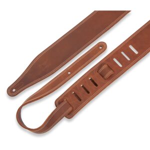 Levy's M17BDS-BRN Tracolla in pelle con doppia cucitura Brown 2 1/2'