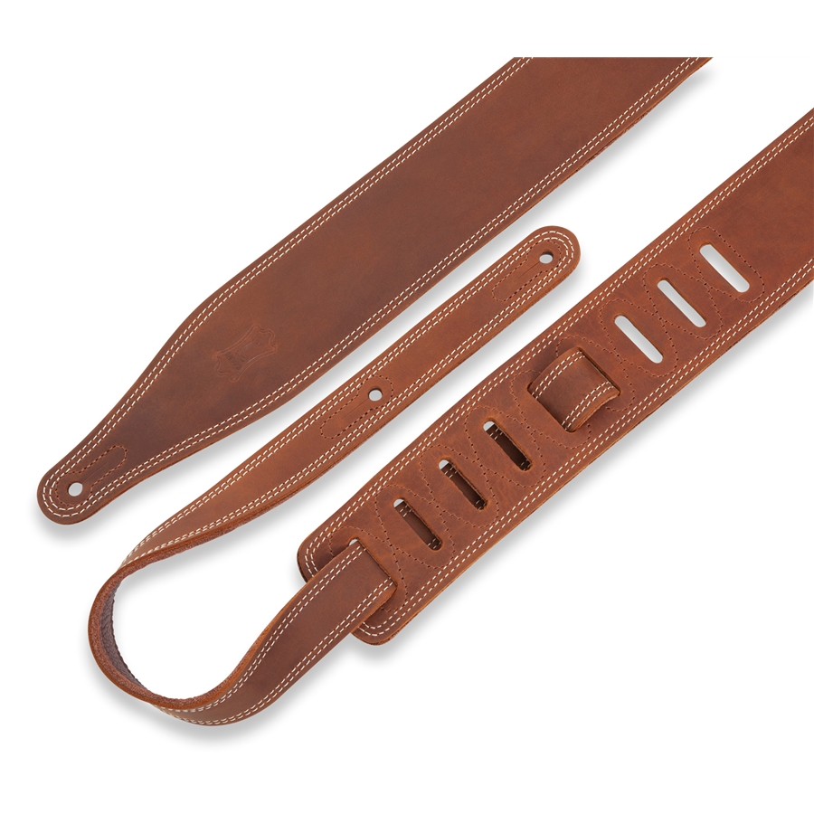 Levy's M17BDS-BRN Tracolla in pelle con doppia cucitura Brown 2 1/2'