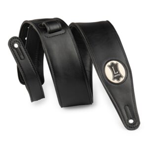 Levy's M17VGN-BLK Tracolla in ecopelle imbottita Black 2 1/2'