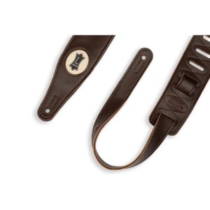 Levy's M17VGN-DBR Tracolla in ecopelle imbottita Dark Brown 2 1/2'