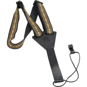 Levy's M20JN-002 Tracolla per ukulele in jacquard Black & Yellow 1'