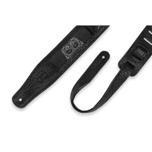 Levy's M26CAL-003 Tracolla in pelle Calaca Skulls Design Black 2 1/2'