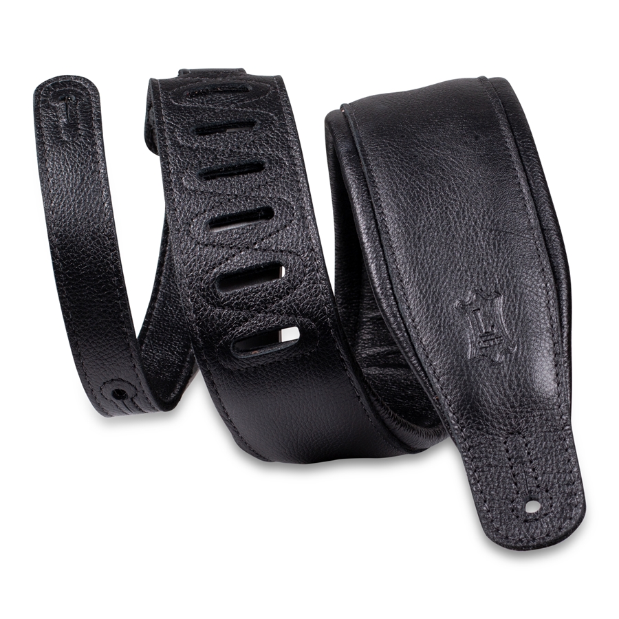 Levy's M26GP-BLK-BLK Tracolla in pelle Black con retro Black 3 1/4'