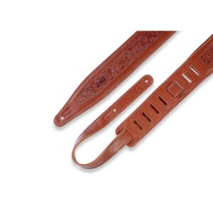 Levy's M317FG-TAN Tracolla in pelle con rilievo fiorentino Tan 2 1/2'