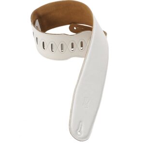 Levy's M4GF-WHT Tracolla in pelle con retro in pelle scamosciata White 3 1/2'