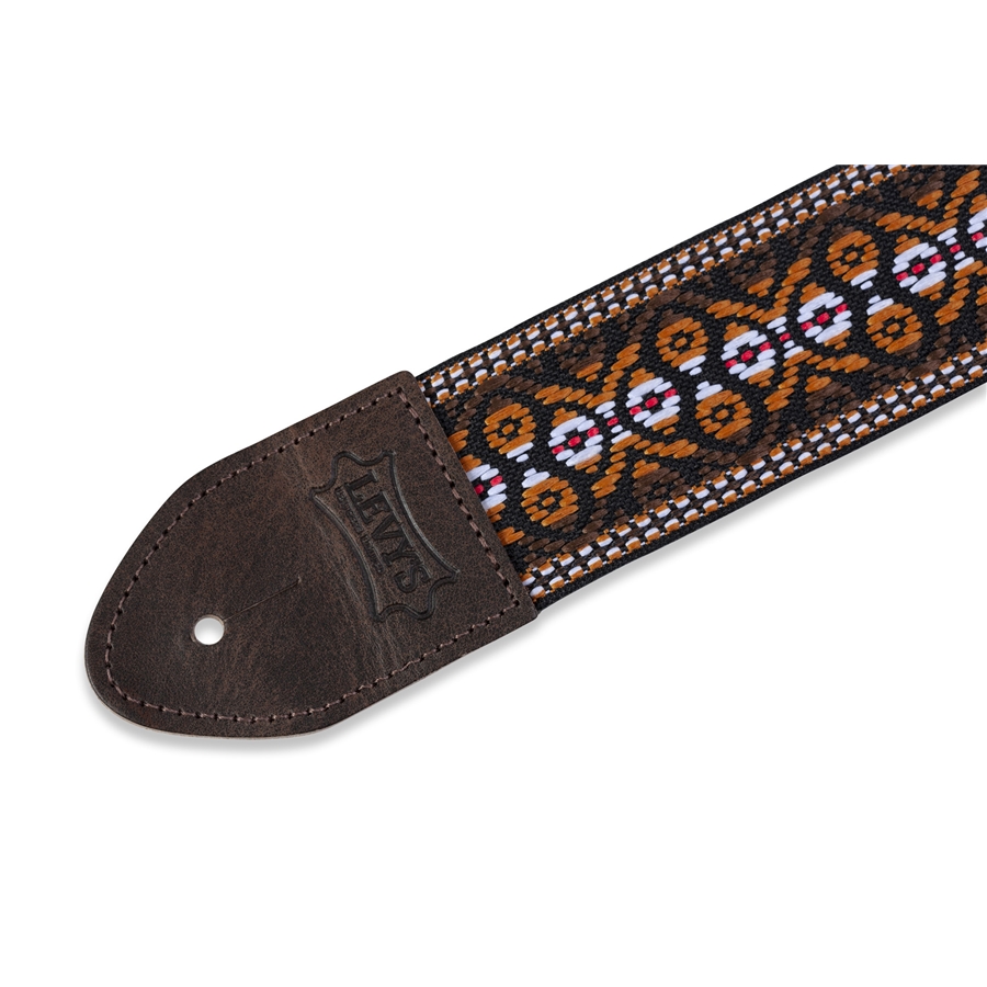 Levy's M8HTV-20 Tracolla in jacquard Orange & Brown 2'