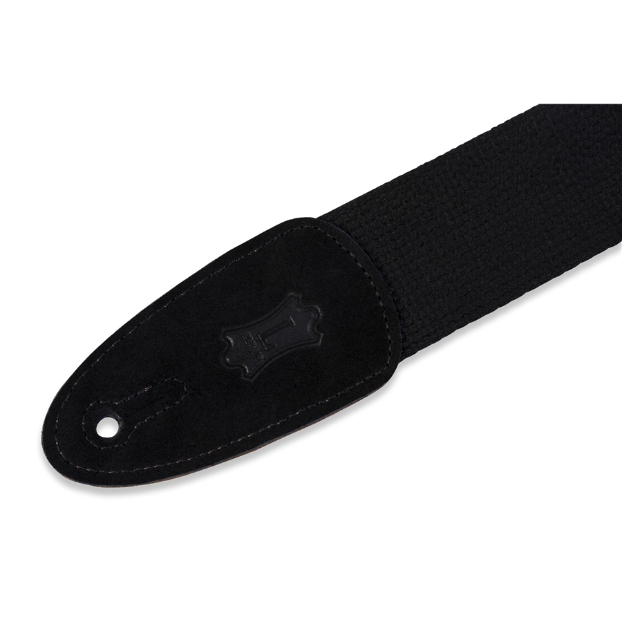Levy's MC8-BLK Tracolla in cotone con terminali in pelle scamosciata Black 2'