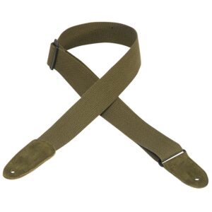 Levy's MC8-GRN Tracolla in cotone con terminali in pelle scamosciata Army Green 2'