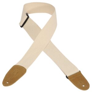Levy's MC8-NAT Tracolla in cotone Natural con terminali in pelle scamosciata Tan 2'