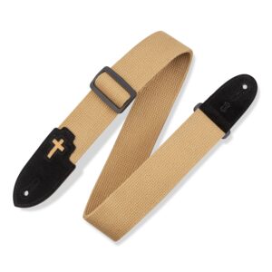 Levy's MC8C-TAN Tracolla in cotone Tan con intarsio Cross 2'