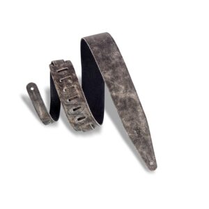 Levy's MG317BOG-BLK Tracolla in pelle Distressed Black 2 1/2'