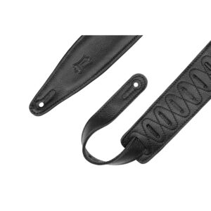Levy's MG317MP-BLK-BLK Tracolla in pelle Double Moon Phases Black 2 1/2'