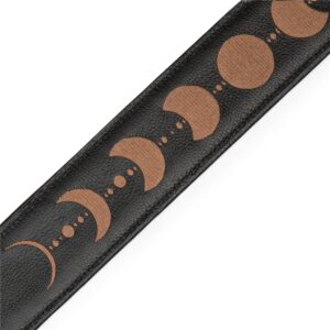 Levy's MG317MP-BLK-BRN Tracolla in pelle Brown Moon Phases Black 2 1/2'
