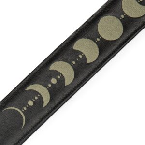 Levy's MG317MP-BLK-GRN Tracolla in pelle Green Moon Phases Black 2 1/2'
