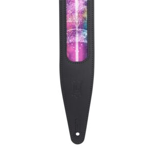 Levy's MG317Z-BLK Tracolla in pelle con stampa Cosmic Window Cut Out Black 2 1/2'
