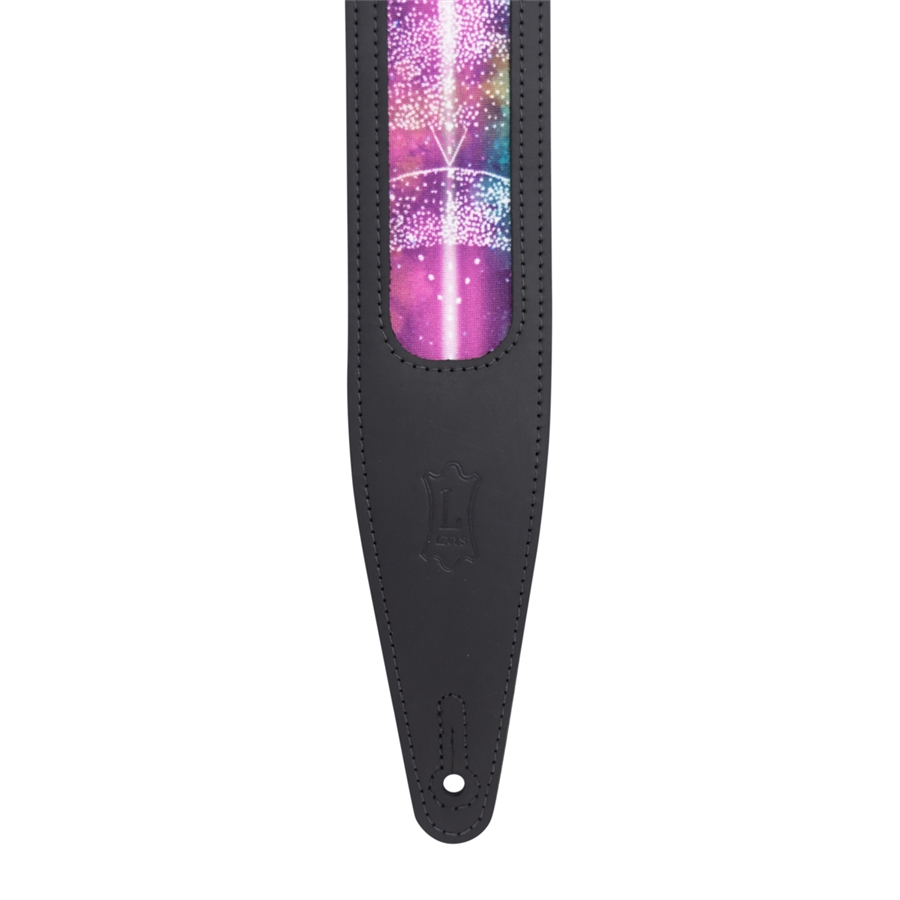 Levy's MG317Z-BLK Tracolla in pelle con stampa Cosmic Window Cut Out Black 2 1/2'