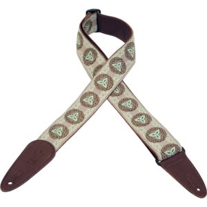 Levy's MGJ-002 Tracolla in jacquard Brown & Green 2'